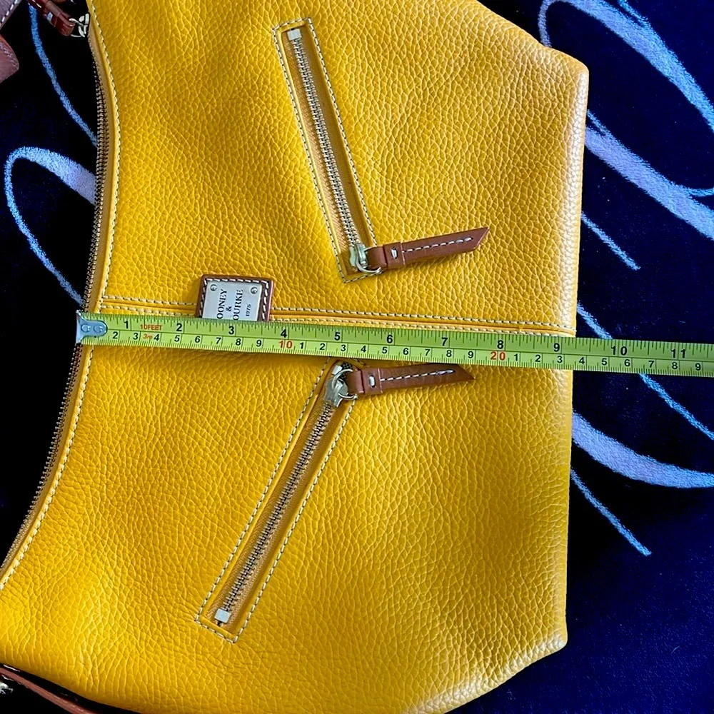 VIDEO- Dooney & Bourke mustard pebbled leather Shoulder Bag